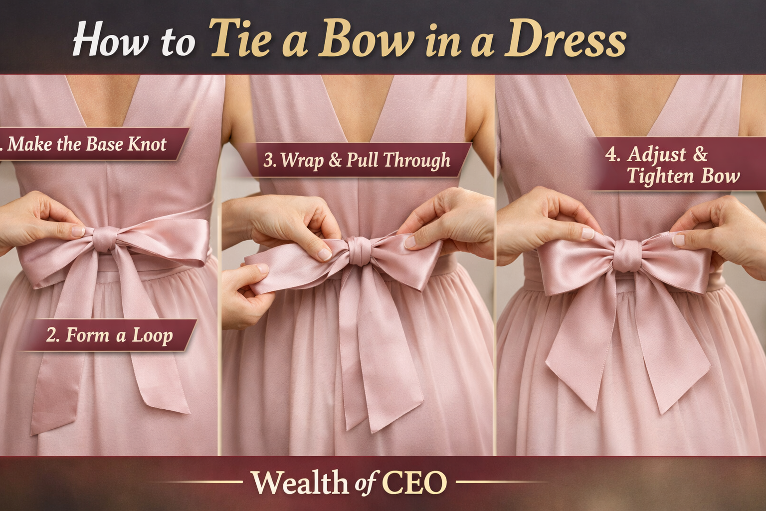 how to tie a bow in a dress
