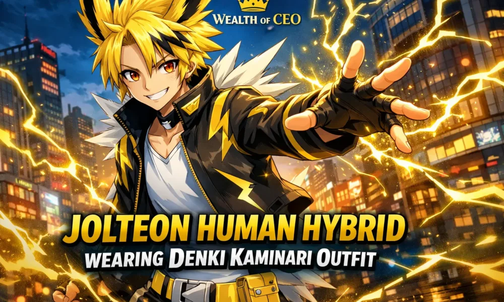 jolteon human hybrid wearing denki kaminari outfit