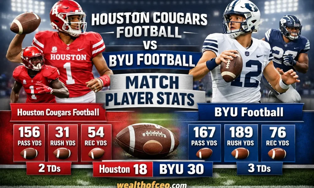 Houston Cougars Football VS Byu Football Match Player Stats
