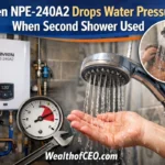 navien npe-240a2 drops water pressure when second shower used