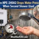 navien npe-240a2 drops water pressure when second shower used