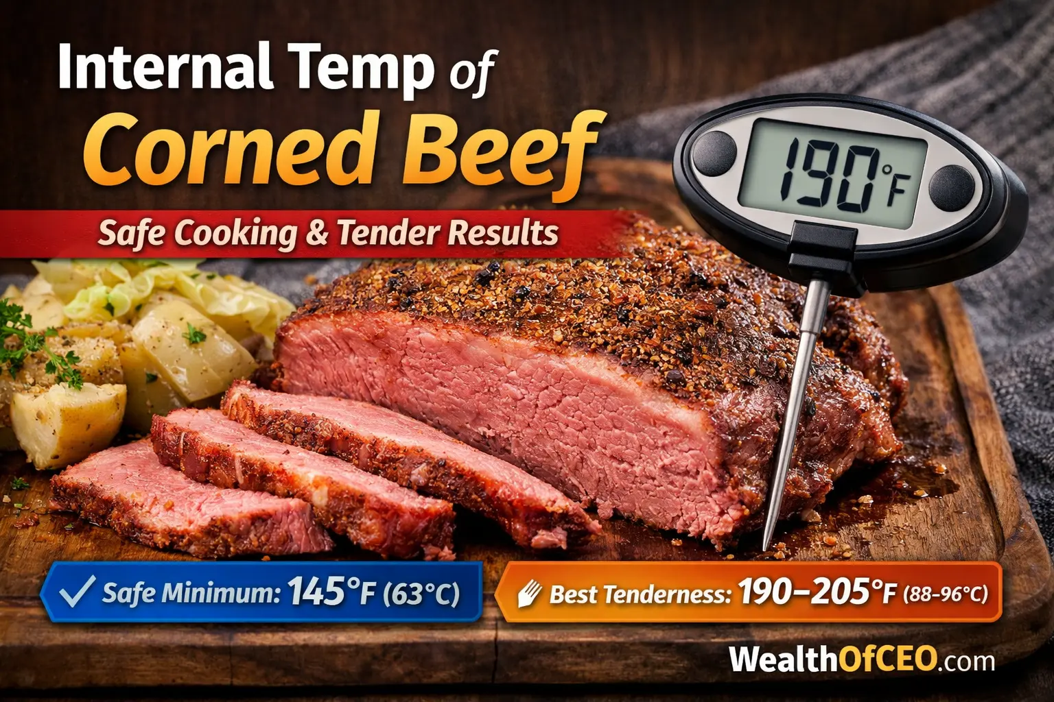 internal temp of corned beef